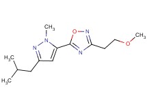 5-(3-isobutyl-1-methyl-1H-pyrazol-5-yl)-3-(2-methoxyethyl)-1,2,4-oxadiazole