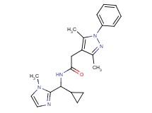 N-[cyclopropyl(1-methyl-1H-imidazol-2-yl)methyl]-2-(3,5-dimethyl-1-phenyl-1H-pyrazol-4-yl)acetamide