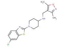 1-(6-chloro-1,3-benzothiazol-2-yl)-N-[(3,5-dimethylisoxazol-4-yl)methyl]piperidin-4-amine