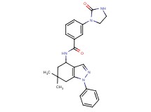 N-(6,6-dimethyl-1-phenyl-4,5,6,7-tetrahydro-1H-indazol-4-yl)-3-(2-oxo-1-imidazolidinyl)benzamide