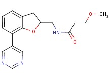 3-methoxy-N-{[7-(5-pyrimidinyl)-2,3-dihydro-1-benzofuran-2-yl]methyl}propanamide