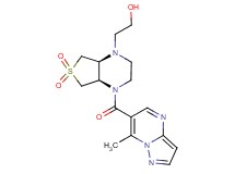 2-[(4aR*,7aS*)-4-[(7-methylpyrazolo[1,5-a]pyrimidin-6-yl)carbonyl]-6,6-dioxidohexahydrothieno[3,4-b]pyrazin-1(2H)-yl]ethanol