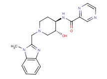 N-{(3R*,4R*)-3-hydroxy-1-[(1-methyl-1H-benzimidazol-2-yl)methyl]piperidin-4-yl}pyrazine-2-carboxamide