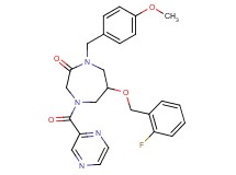 6-[(2-fluorobenzyl)oxy]-1-(4-methoxybenzyl)-4-(2-pyrazinylcarbonyl)-1,4-diazepan-2-one