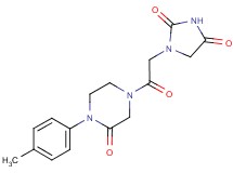 1-{2-[4-(4-methylphenyl)-3-oxo-1-piperazinyl]-2-oxoethyl}-2,4-imidazolidinedione
