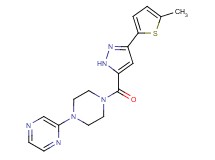 2-(4-{[3-(5-methyl-2-thienyl)-1H-pyrazol-5-yl]carbonyl}-1-piperazinyl)pyrazine