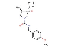 (3R*,4R*)-3-cyclobutyl-3-hydroxy-N-(4-methoxybenzyl)-4-methyl-1-pyrrolidinecarboxamide