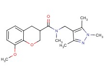 8-methoxy-N-methyl-N-[(1,3,5-trimethyl-1H-pyrazol-4-yl)methyl]chromane-3-carboxamide