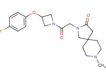 2-{2-[3-(4-fluorophenoxy)azetidin-1-yl]-2-oxoethyl}-8-methyl-2,8-diazaspiro[4.5]decan-3-one