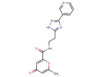 6-methyl-4-oxo-N-[2-(3-pyridin-3-yl-1H-1,2,4-triazol-5-yl)ethyl]-4H-pyran-2-carboxamide