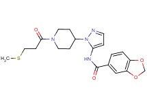 N-(1-{1-[3-(methylthio)propanoyl]-4-piperidinyl}-1H-pyrazol-5-yl)-1,3-benzodioxole-5-carboxamide