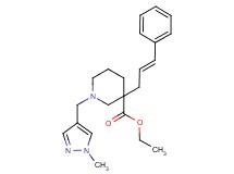 ethyl 1-[(1-methyl-1H-pyrazol-4-yl)methyl]-3-[(2E)-3-phenyl-2-propen-1-yl]-3-piperidinecarboxylate