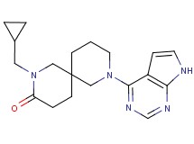 2-(cyclopropylmethyl)-8-(7H-pyrrolo[2,3-d]pyrimidin-4-yl)-2,8-diazaspiro[5.5]undecan-3-one