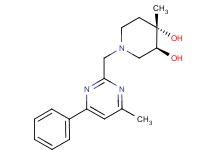 (3S*,4S*)-4-methyl-1-[(4-methyl-6-phenylpyrimidin-2-yl)methyl]piperidine-3,4-diol