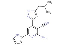2-amino-4-(5-isobutyl-1H-pyrazol-3-yl)-6-(1H-pyrrol-2-yl)nicotinonitrile
