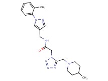 N-{[1-(2-methylphenyl)-1H-pyrazol-4-yl]methyl}-2-{5-[(4-methyl-1-piperidinyl)methyl]-1H-tetrazol-1-yl}acetamide