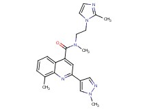 N,8-dimethyl-N-[2-(2-methyl-1H-imidazol-1-yl)ethyl]-2-(1-methyl-1H-pyrazol-4-yl)quinoline-4-carboxamide