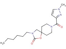 3-hexyl-8-[(1-methyl-1H-pyrazol-3-yl)carbonyl]-1-oxa-3,8-diazaspiro[4.5]decan-2-one