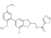 N-{[7-chloro-5-(2,5-dimethoxyphenyl)-2,3-dihydro-1-benzofuran-2-yl]methyl}-1,3-thiazole-5-carboxamide