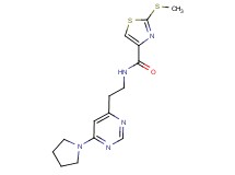 2-(methylthio)-N-{2-[6-(1-pyrrolidinyl)-4-pyrimidinyl]ethyl}-1,3-thiazole-4-carboxamide