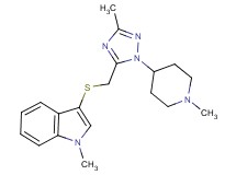 1-methyl-3-({[3-methyl-1-(1-methylpiperidin-4-yl)-1H-1,2,4-triazol-5-yl]methyl}thio)-1H-indole
