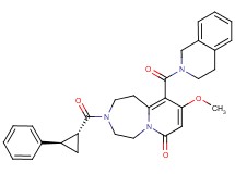 10-(3,4-dihydro-2(1H)-isoquinolinylcarbonyl)-9-methoxy-3-{[(1R*,2R*)-2-phenylcyclopropyl]carbonyl}-2,3,4,5-tetrahydropyrido[1,2-d][1,4]diazepin-7(1H)-one