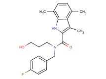 N-(4-fluorobenzyl)-N-(3-hydroxypropyl)-3,4,7-trimethyl-1H-indole-2-carboxamide