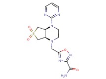 5-{[(4aS*,7aR*)-6,6-dioxido-4-pyrimidin-2-ylhexahydrothieno[3,4-b]pyrazin-1(2H)-yl]methyl}-1,2,4-oxadiazole-3-carboxamide