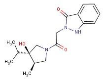 2-{2-[(3R*,4R*)-3-hydroxy-3-isopropyl-4-methylpyrrolidin-1-yl]-2-oxoethyl}-1,2-dihydro-3H-indazol-3-one