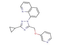 8-{3-cyclopropyl-5-[(pyridin-3-yloxy)methyl]-1H-1,2,4-triazol-1-yl}quinoline
