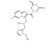 1-(6-chloro-2-{[(2R*,6S*)-2,6-dimethyl-4-morpholinyl]carbonyl}imidazo[1,2-a]pyridin-3-yl)-N-[(1-ethyl-1H-imidazol-2-yl)methyl]-N-methylmethanamine