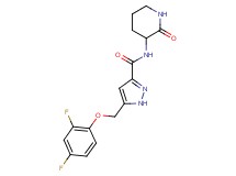 5-[(2,4-difluorophenoxy)methyl]-N-(2-oxopiperidin-3-yl)-1H-pyrazole-3-carboxamide