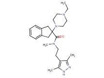 N-[2-(3,5-dimethyl-1H-pyrazol-4-yl)ethyl]-2-(4-ethyl-1-piperazinyl)-N-methyl-2-indanecarboxamide
