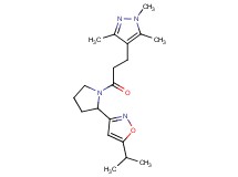 5-isopropyl-3-{1-[3-(1,3,5-trimethyl-1H-pyrazol-4-yl)propanoyl]-2-pyrrolidinyl}isoxazole