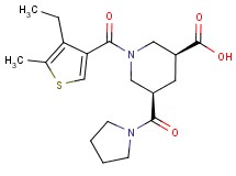(3S*,5R*)-1-[(4-ethyl-5-methyl-3-thienyl)carbonyl]-5-(1-pyrrolidinylcarbonyl)-3-piperidinecarboxylic acid