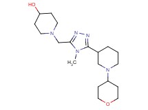 1-({4-methyl-5-[1-(tetrahydro-2H-pyran-4-yl)piperidin-3-yl]-4H-1,2,4-triazol-3-yl}methyl)piperidin-4-ol