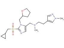 N-{[2-[(cyclopropylmethyl)sulfonyl]-1-(tetrahydro-2-furanylmethyl)-1H-imidazol-5-yl]methyl}-N-methyl-2-(1-methyl-1H-pyrazol-4-yl)ethanamine