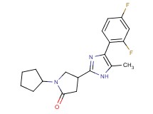 1-cyclopentyl-4-[4-(2,4-difluorophenyl)-5-methyl-1H-imidazol-2-yl]-2-pyrrolidinone