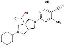(3aR*,6aR*)-2-(5-cyano-4,6-dimethylpyridin-2-yl)-5-cyclohexylhexahydropyrrolo[3,4-c]pyrrole-3a(1H)-carboxylic acid