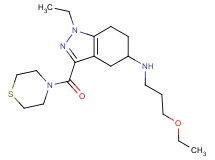 N-(3-ethoxypropyl)-1-ethyl-3-(4-thiomorpholinylcarbonyl)-4,5,6,7-tetrahydro-1H-indazol-5-amine
