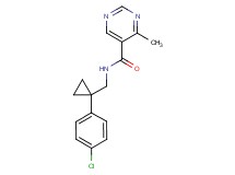 N-{[1-(4-chlorophenyl)cyclopropyl]methyl}-4-methylpyrimidine-5-carboxamide