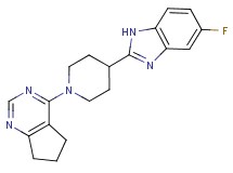 2-[1-(6,7-dihydro-5H-cyclopenta[d]pyrimidin-4-yl)-4-piperidinyl]-5-fluoro-1H-benzimidazole