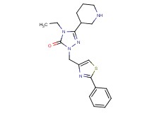 4-ethyl-2-[(2-phenyl-1,3-thiazol-4-yl)methyl]-5-(3-piperidinyl)-2,4-dihydro-3H-1,2,4-triazol-3-one hydrochloride