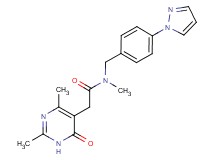 2-(2,4-dimethyl-6-oxo-1,6-dihydro-5-pyrimidinyl)-N-methyl-N-[4-(1H-pyrazol-1-yl)benzyl]acetamide