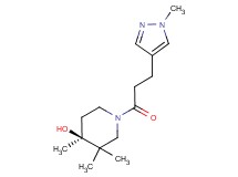 (4S*)-3,3,4-trimethyl-1-[3-(1-methyl-1H-pyrazol-4-yl)propanoyl]piperidin-4-ol