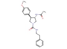 (3S*,4R*)-3-(acetylamino)-4-(4-methoxyphenyl)-N-(2-phenylethyl)pyrrolidine-1-carboxamide