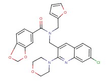 N-{[7-chloro-2-(4-morpholinyl)-3-quinolinyl]methyl}-N-(2-furylmethyl)-1,3-benzodioxole-5-carboxamide