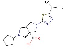 (3aS*,6aS*)-2-cyclopentyl-5-(5-isopropyl-1,3,4-thiadiazol-2-yl)hexahydropyrrolo[3,4-c]pyrrole-3a(1H)-carboxylic acid