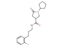 1-cyclopentyl-N-[3-(2-fluorophenyl)propyl]-5-oxo-3-pyrrolidinecarboxamide