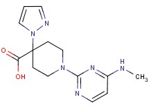 1-[4-(methylamino)pyrimidin-2-yl]-4-(1H-pyrazol-1-yl)piperidine-4-carboxylic acid